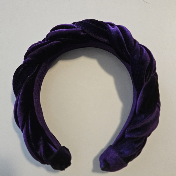 Elegant Velvet Braided Headbands - Navy Blue and Purple - Picture 2 of 6